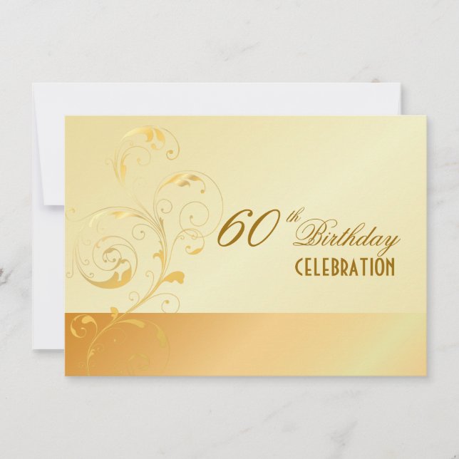 PixDezines 60 födelsedag/filigree/DIY din händelse Inbjudningar (Framsida)