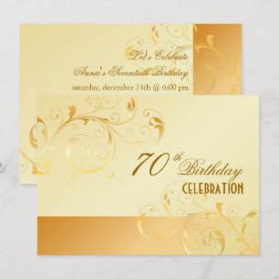 PixDezines 70 Birthday/Filigree Swirls/DIY Event Inbjudningar