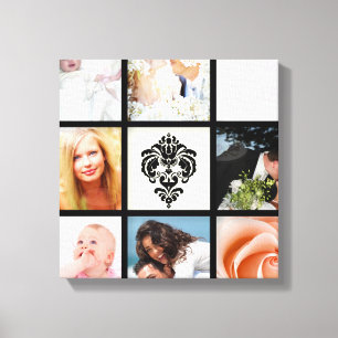 PixDezines 9-Photo on Canvas, svart Ram-mall Canvastryck