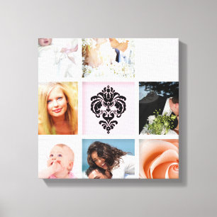 PixDezines 9-Photo on Canvas, vit Ram-mall Canvastryck