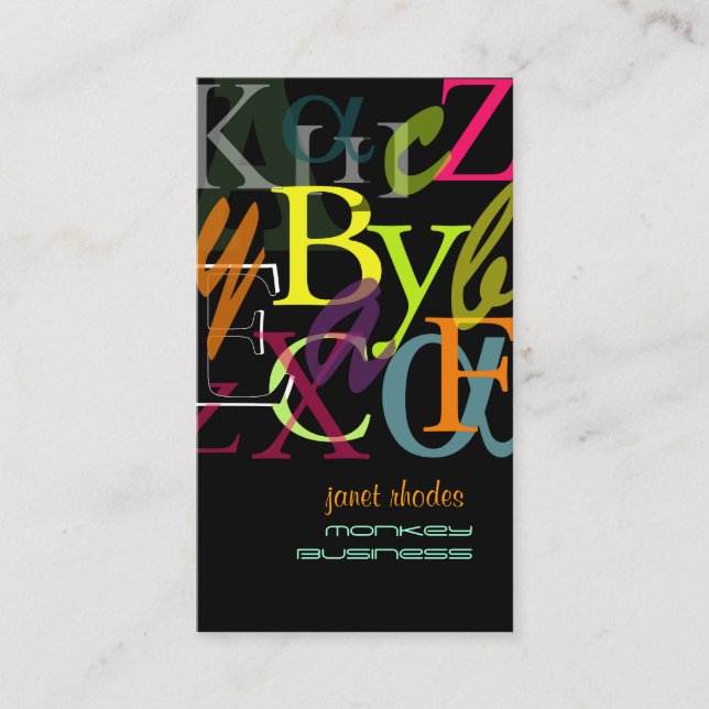 PixDezines ABC, grekisk Alfa/DIY-bakgrund Visitkort (Framsida)