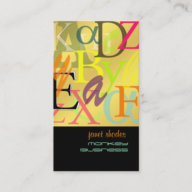 PixDezines ABC, grekisk alfa Visitkort (Framsida)