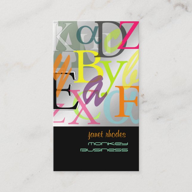 PixDezines ABC, grekiska Alpha Visitkort (Framsida)