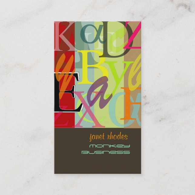 PixDezines ABC, grekiska Alpha Visitkort (Framsida)