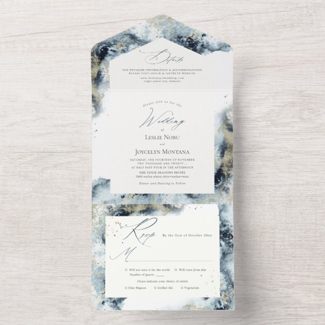 PixDezines Abstrakt Galaxy Midnight Blue Guld (Inside)
