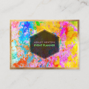 PixDezines Abstrakt Galaxy/Neonfärger Visitkort