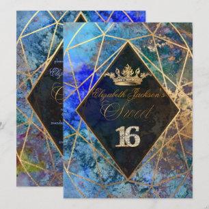 PixDezines Abstrakt Galaxy/Sweet+16 Inbjudningar