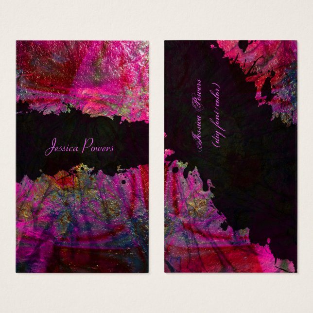PixDezines abstrakt/het rosa/metallisk textur Visitkort (Framsida & baksida)