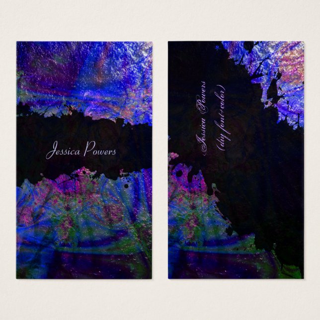 PixDezines abstrakt/kobolt/indigo/metallisk strukt Visitkort (Framsida & baksida)