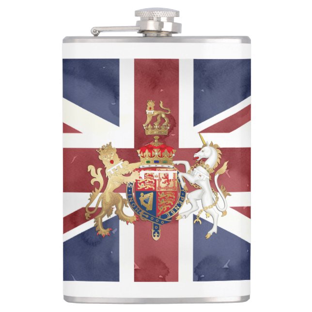 PIXDEZINES AKVARELL UNION JACK och INSIGNIER Fickplunta (Framsidan)