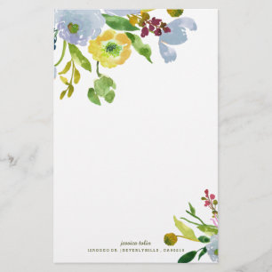 PixDezines akvarellblommor/Gör-det-själv-bakgrund Brevpapper