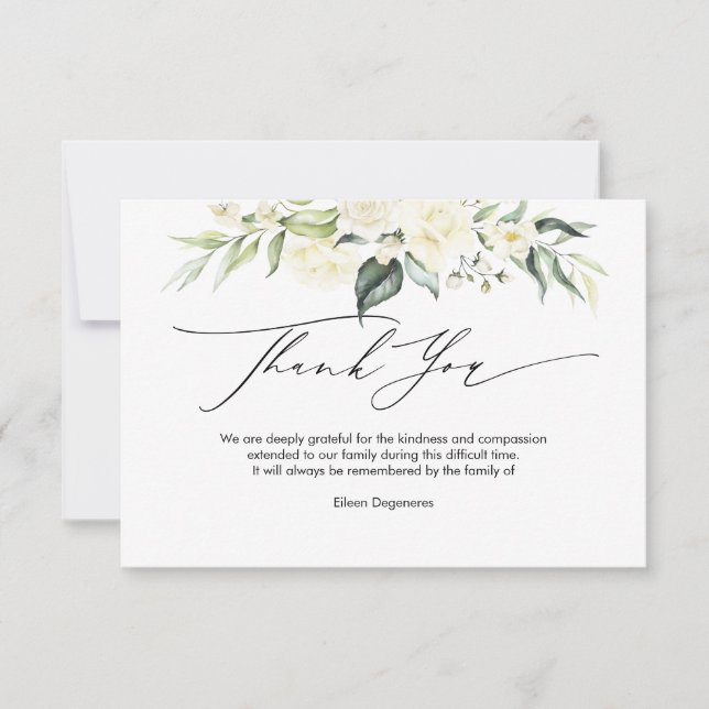 PixDezines Alabaster Ro Bereavement Tack I Inbjudningar (Framsida)