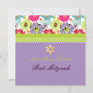 PixDezines Alegre-blommigt, Bat mitzvah Inbjudningar