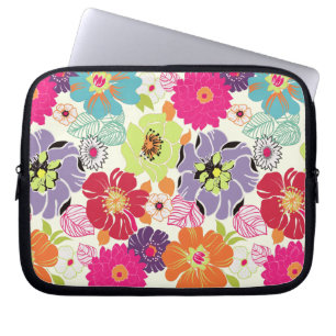 PixDezines Alegre Retro-Blommigt, DIY-bakgrund Laptop Fodral
