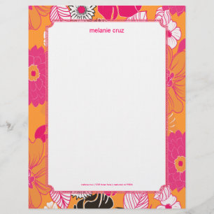 PixDezines Alegre Retro-Blommigt, Monogram tillgän Brevhuvud