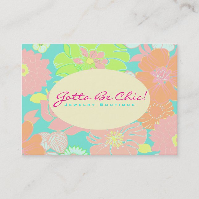 PixDezines Alegre Retro Blommigt, Pastel/DIY färg! Visitkort (Framsida)