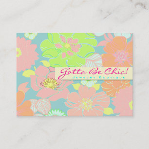 PixDezines Alegre Retro Blommigt, Pastel/DIY färg! Visitkort