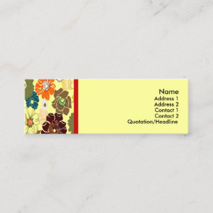 PixDezines alegre-retroforal, DIY-bakgrund Mini Visitkort