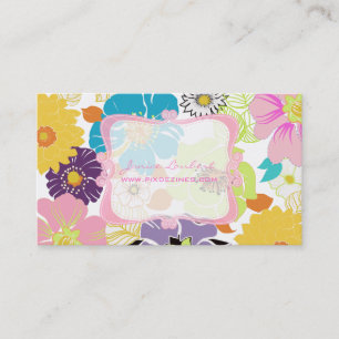 PixDezines alegre retropiska blommor/DIY färg Visitkort