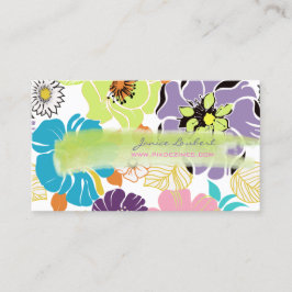 PixDezines alegre retropiska blommor/DIY färg Visitkort