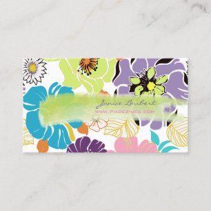PixDezines alegre retropiska blommor/DIY färg Visitkort