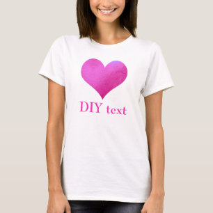 PixDezines Alla hjärtans dag varmt rosa hjärta T Shirt