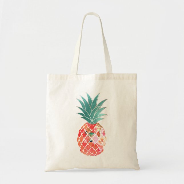 PixDezines Aloha Ananas+Falsk Folie Tygkasse (Framsidan)