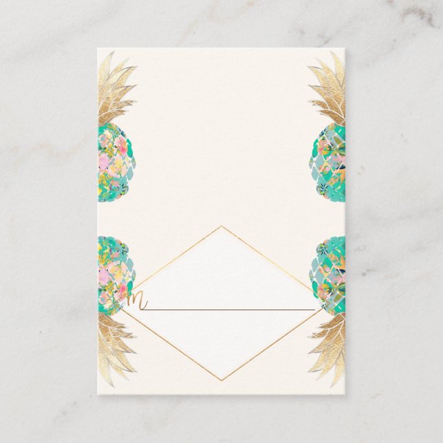 PixDezines Aloha Hawaiian Pineapple/Place Cards Placeringskort (Framsida)