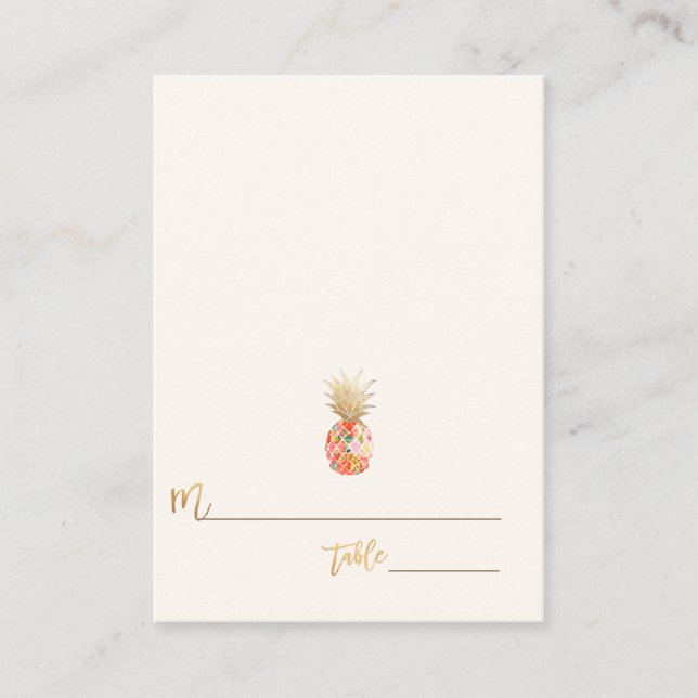 PixDezines Aloha Hawaiian Pineapple/Place Cards Placeringskort (Framsida)