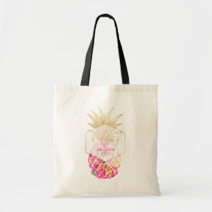 PixDezines Aloha Hawaiian Pineapple/Rosa Tygkasse