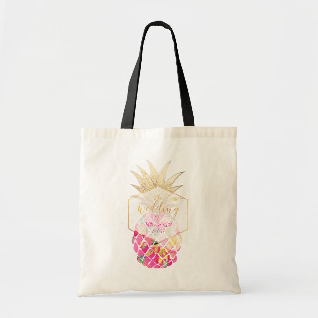 PixDezines Aloha Hawaiian Pineapple/Rosa Tygkasse (Framsidan)