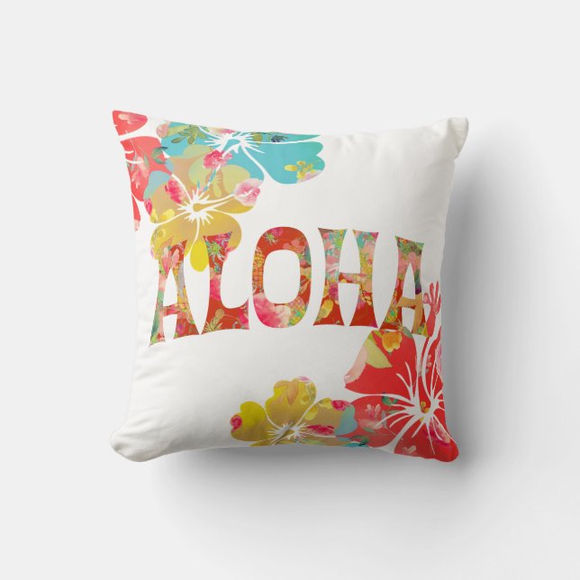 PixDezines Aloha Hibiscus|DIY-bakgrund Kudde (Framsida)