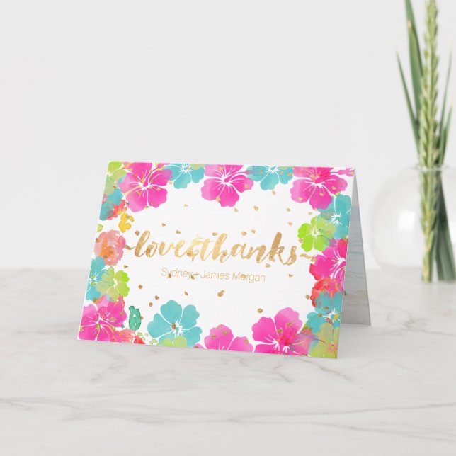 PixDezines Aloha Hibiscus Leis/Tack Tack Kort (Framsida)