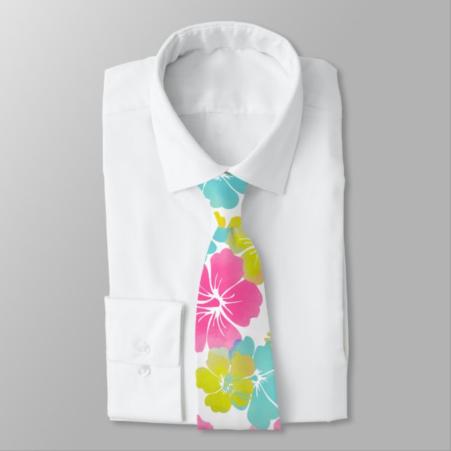 PixDezines Aloha Hibiscus Tropical Flowers Tie Slips (Bunden)