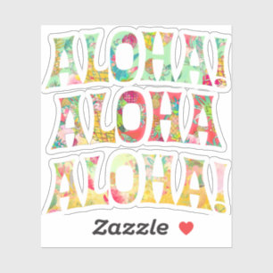 PixDezines Aloha, Mint, Coral+Gul Guldfärg Klistermärken