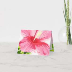 PixDezines Aloha/O hui hou/Rosa Hibiscus Tack Kort
