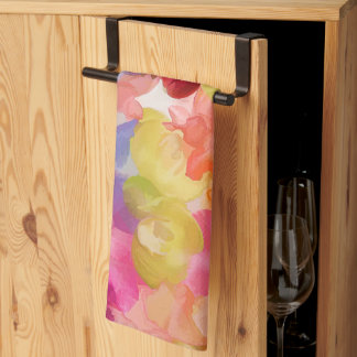 PixDezines Aloha 'Okika Watercolor Summer Blommigt Kökshandduk