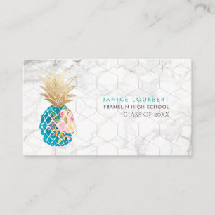 PixDezines ALOHA PINEAPPLE/AQUA BLUE/FAUX GULD
