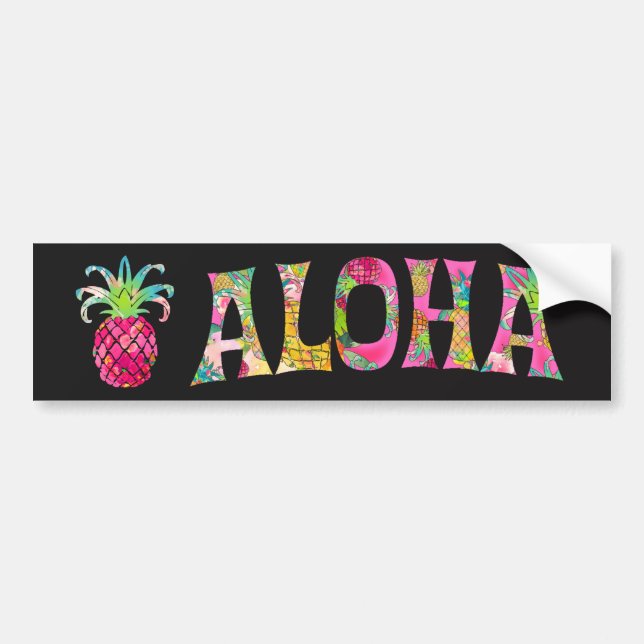 PixDezines Aloha Pineapple Bildekal (Framsidan)
