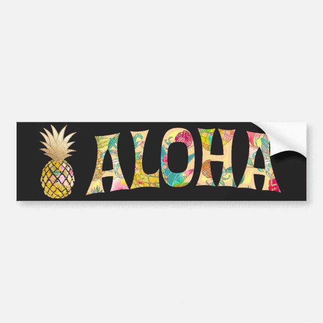 PixDezines Aloha Pineapple Bildekal (Framsidan)