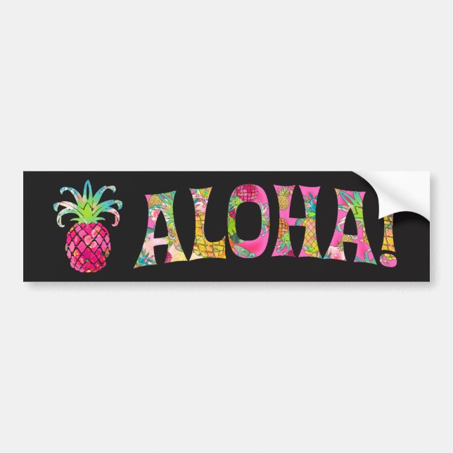 PixDezines Aloha Pineapple Bildekal (Framsidan)