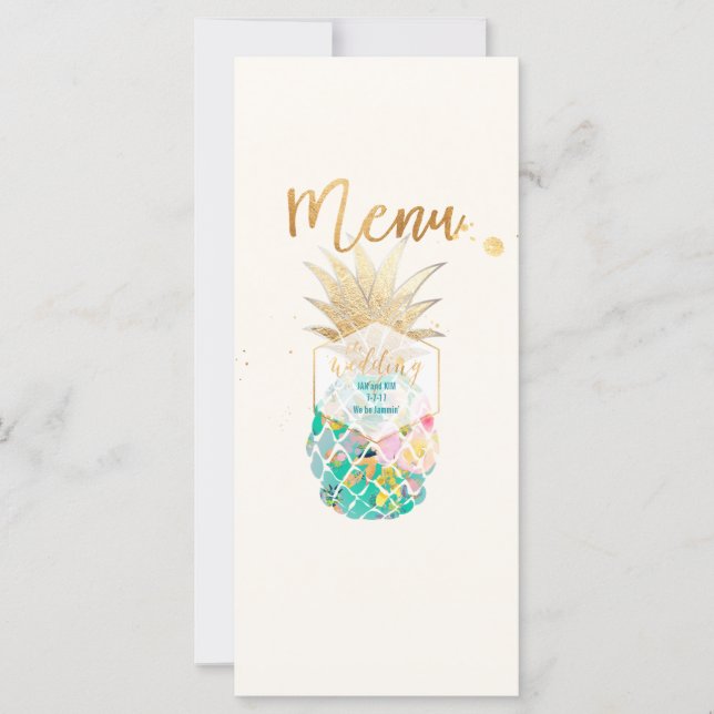 PixDezines Aloha Pineapple Faux Guld (Framsida)