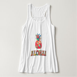 PixDezines Aloha Pineapple Linne Med Racerback