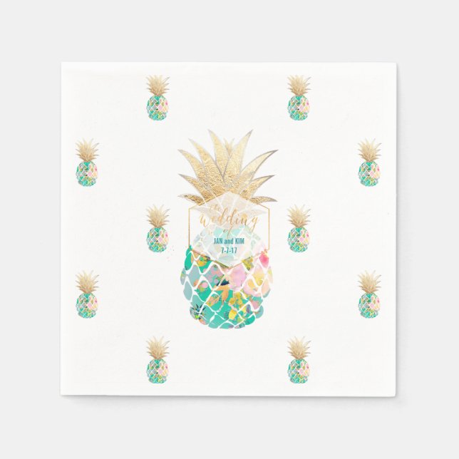 PixDezines Aloha Pineapples/DIY-bakgrund Pappersservett (Framsidan)