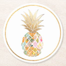 PixDezines Aloha Pineapples/DIY-bakgrund Underlägg Papper Rund
