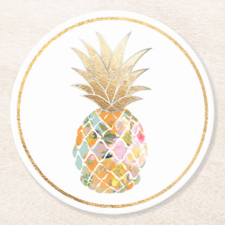 PixDezines Aloha Pineapples/DIY-bakgrund Underlägg Papper Rund