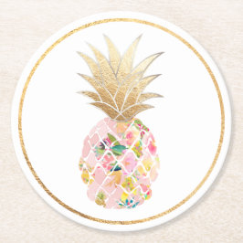 PixDezines Aloha Pineapples/DIY-bakgrund Underlägg Papper Rund