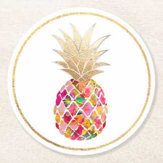 PixDezines Aloha Pineapples/DIY-bakgrund Underlägg Papper Rund
