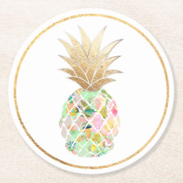 PixDezines Aloha Pineapples/DIY-bakgrund Underlägg Papper Rund