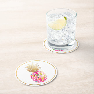 PixDezines Aloha Pineapples/Gör-i-ordning bakgrund Underlägg Papper Rund